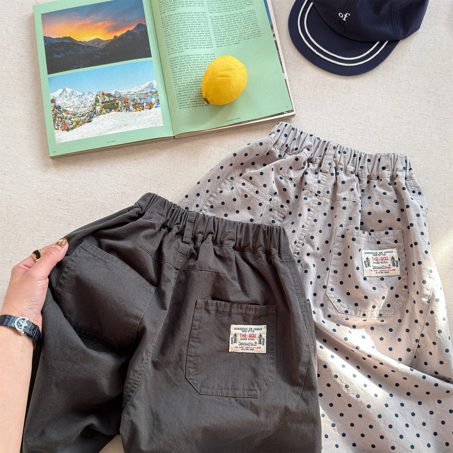 Washed Cotton Harem Pants ウォッシュドコットン テーパード パンツ【mh0012440】 ADbaby ロングパンツ・スウェットパンツ