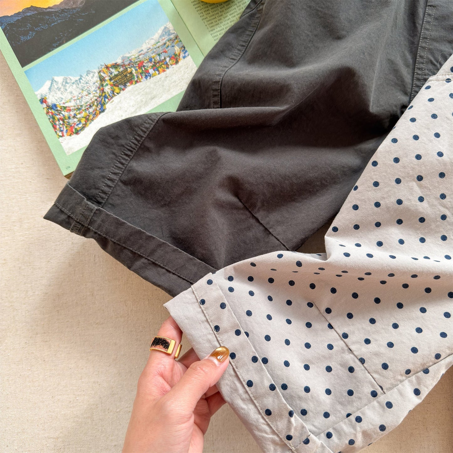 Washed Cotton Harem Pants ウォッシュドコットン テーパード パンツ【mh0012440】 ADbaby ロングパンツ・スウェットパンツ
