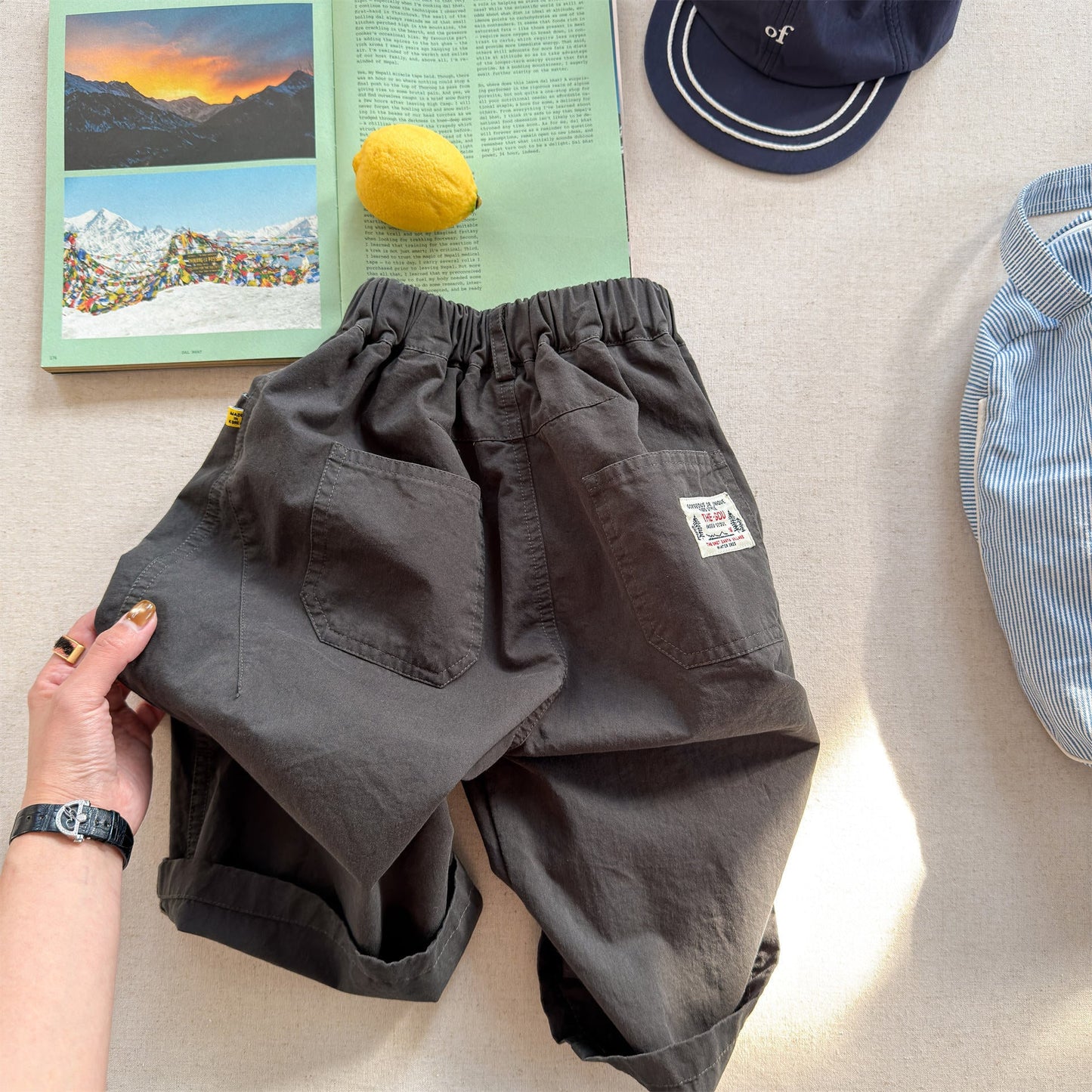 Washed Cotton Harem Pants ウォッシュドコットン テーパード パンツ【mh0012440】 ADbaby ロングパンツ・スウェットパンツ