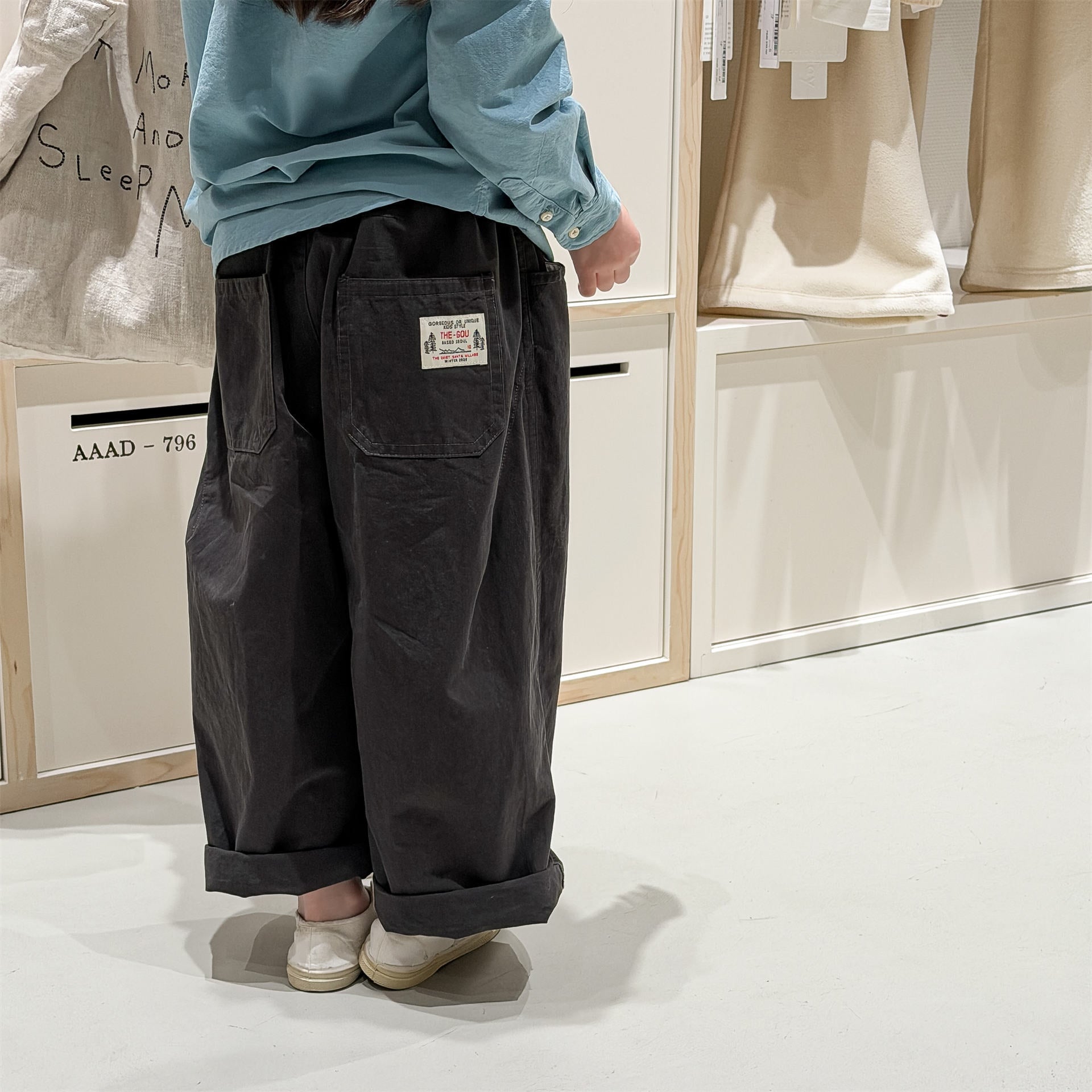 Washed Cotton Harem Pants ウォッシュドコットン テーパード パンツ【mh0012440】 ADbaby ロングパンツ・スウェットパンツ