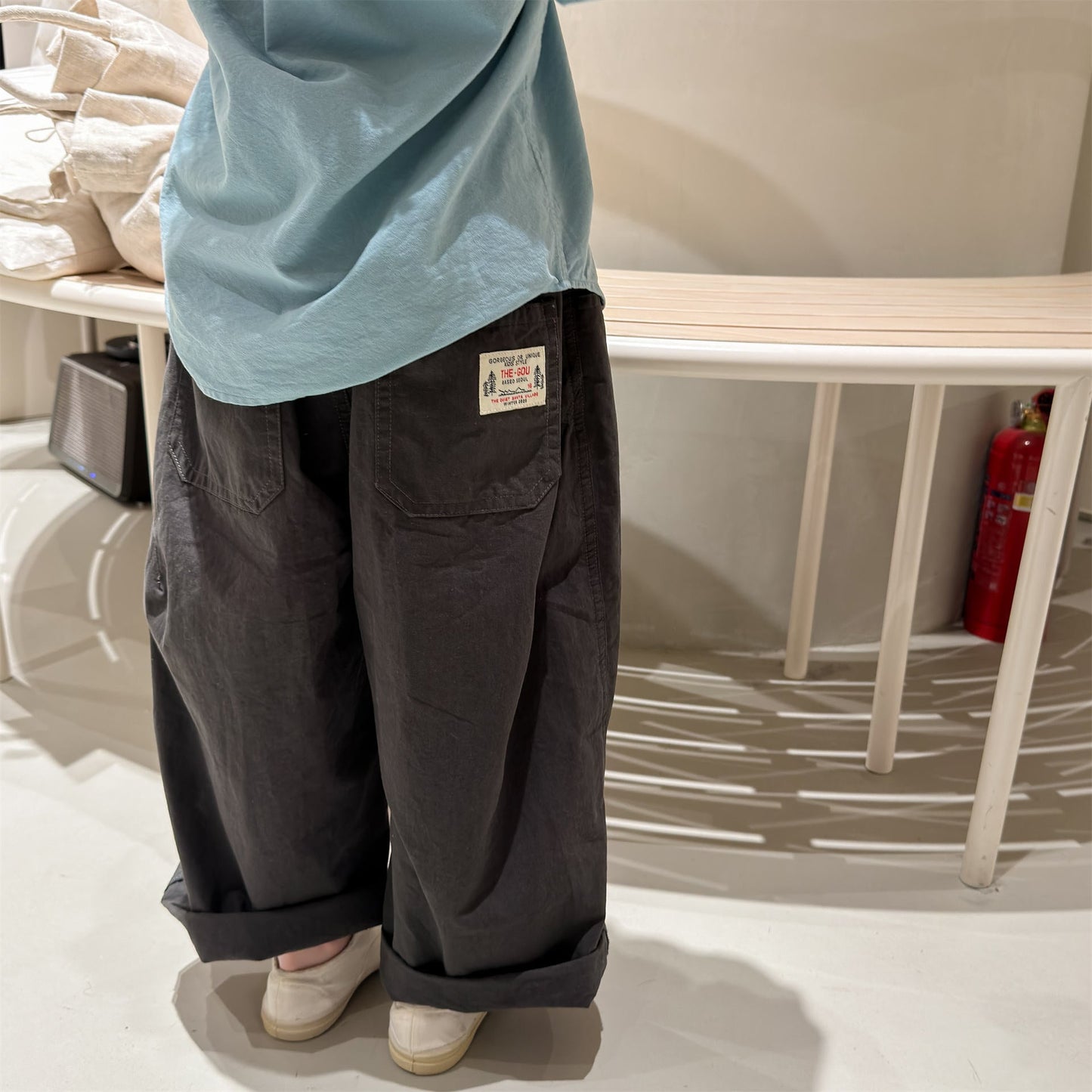 Washed Cotton Harem Pants ウォッシュドコットン テーパード パンツ【mh0012440】 ADbaby ロングパンツ・スウェットパンツ