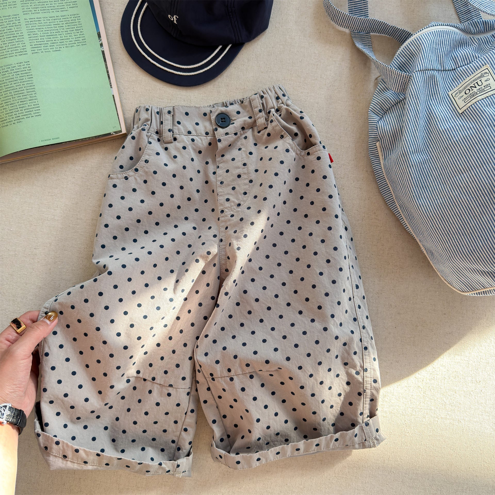 Washed Cotton Harem Pants ウォッシュドコットン テーパード パンツ【mh0012440】 Light Gray / 80cm ADbaby ロングパンツ・スウェットパンツ