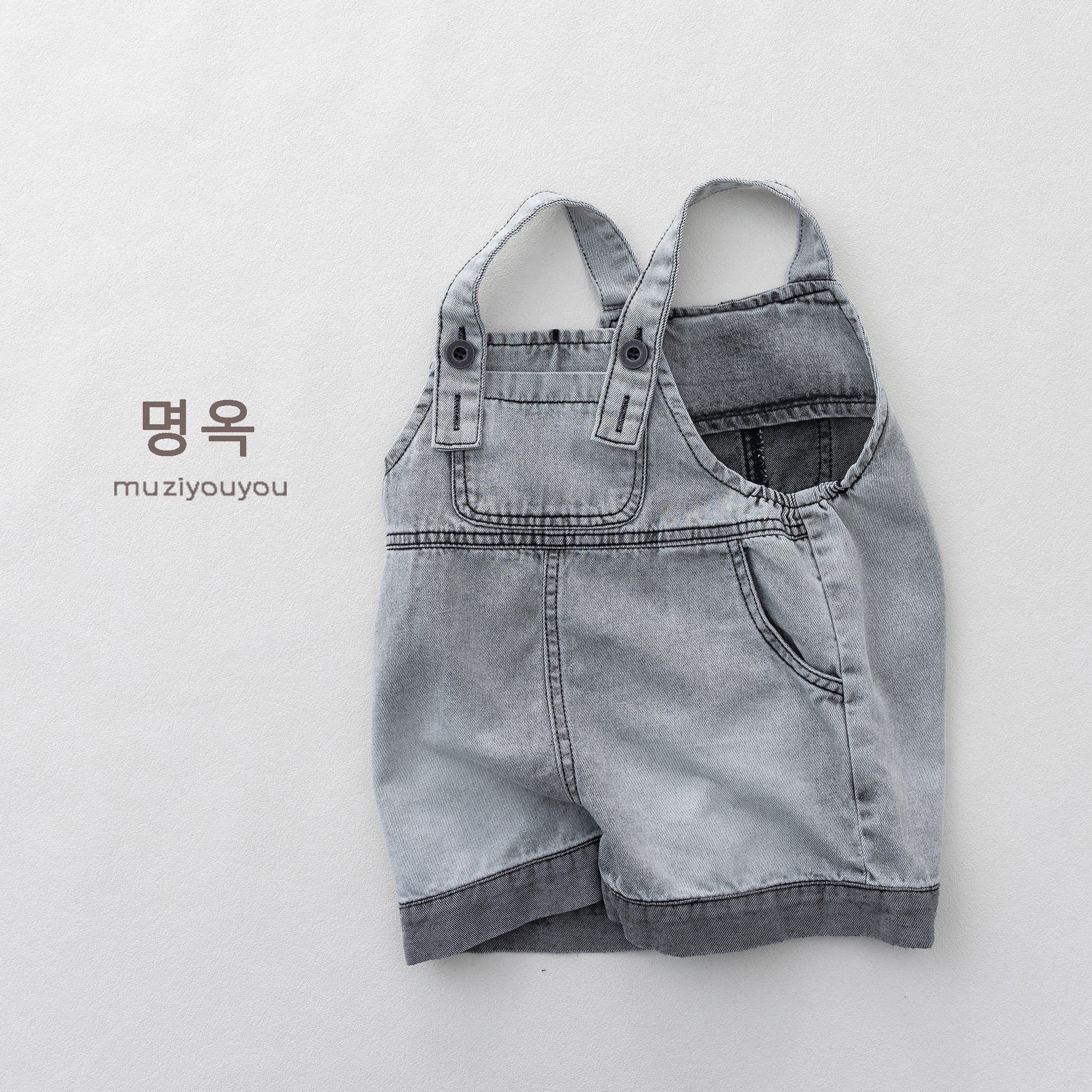 Washed Denim Overalls サスペンダー デニムハーフパンツ【mh0013152】 명옥 muziyouyou オーバーオール