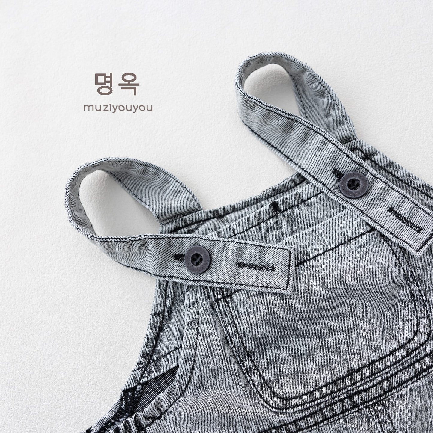 Washed Denim Overalls サスペンダー デニムハーフパンツ【mh0013152】 명옥 muziyouyou オーバーオール