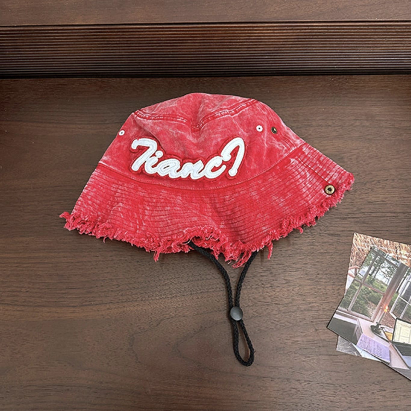 Washed Denim Western Hat デニム フリンジ カウボーイハット【mh0013015】 Red / One Size momobobi ベビー用帽子