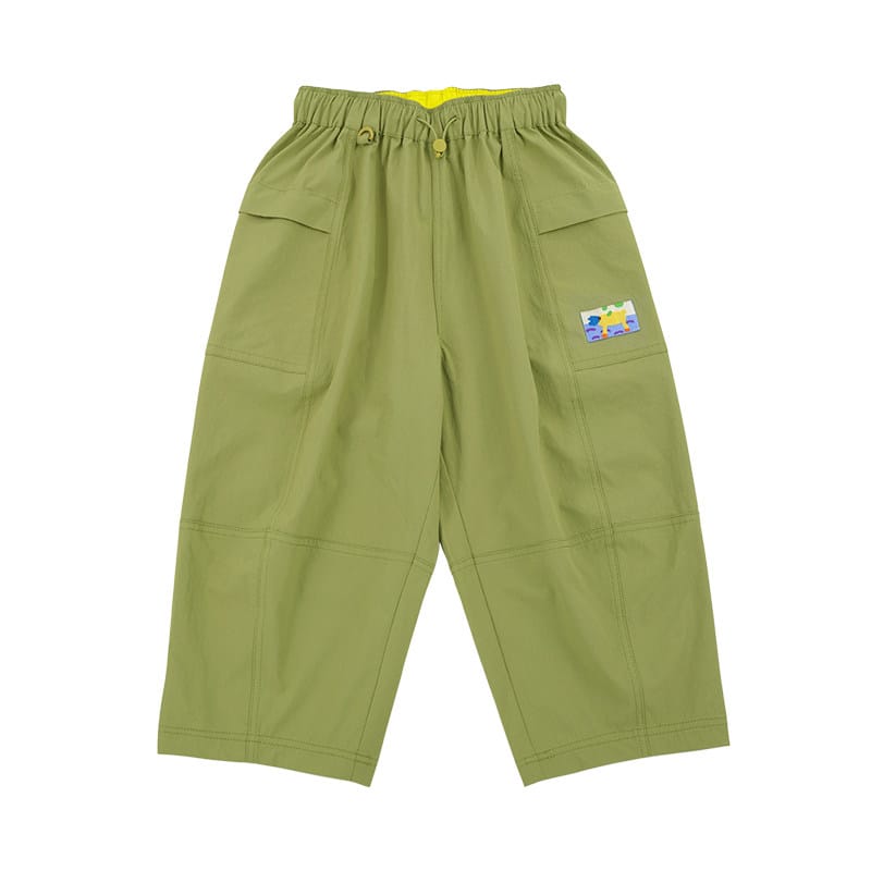 Water-repellent Cropped Pants ワーク クロップドパンツ【mh0013105】 Yellow Green / 100cm RICE & SKY ロングパンツ・スウェットパンツ