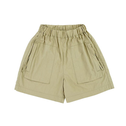 Waterproof Wrinkled Casual Shorts ナイロン ハーフパンツ【mh0013096】 Khaki / 100cm RICE & SKY