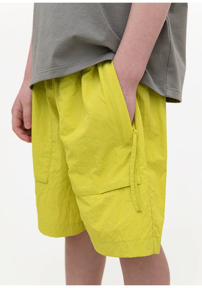 Waterproof Wrinkled Casual Shorts ナイロン ハーフパンツ【mh0013096】 RICE & SKY