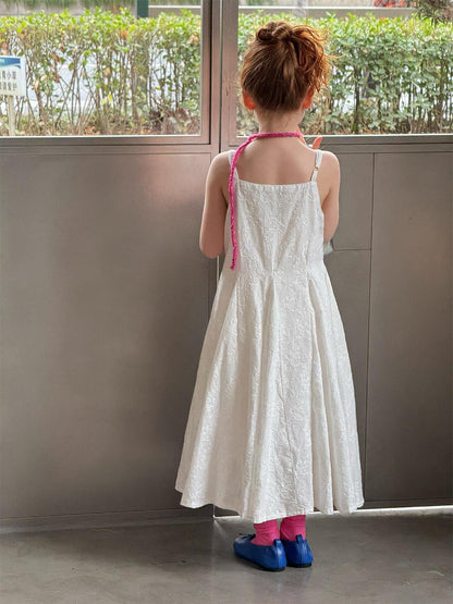 White Embroidered Jacquard Cami Dress 刺繍 ジャガード キャミソールワンピース【mh0012319】 Jianzidan