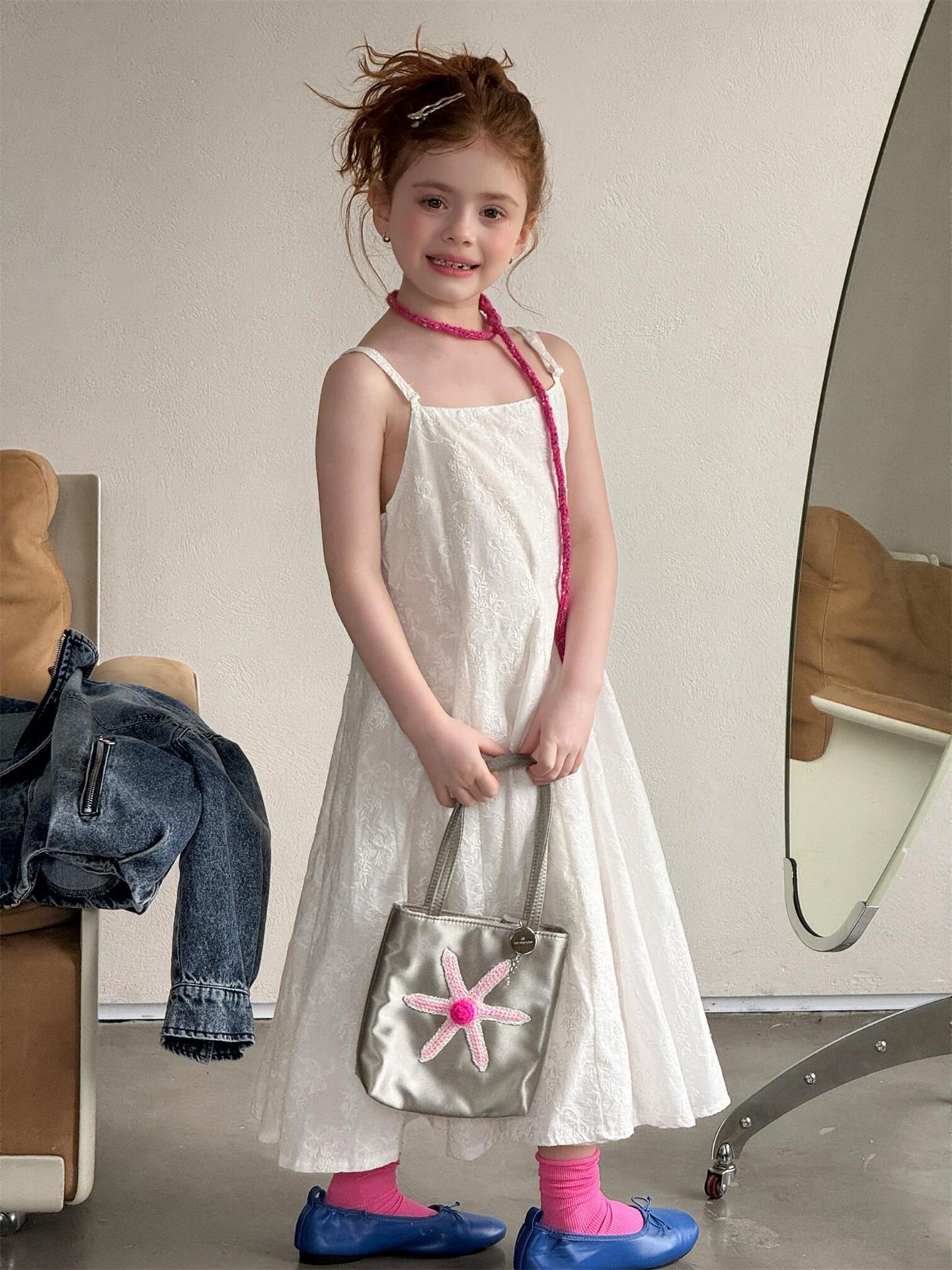 White Embroidered Jacquard Cami Dress 刺繍 ジャガード キャミソールワンピース【mh0012319】 White / 90cm Jianzidan