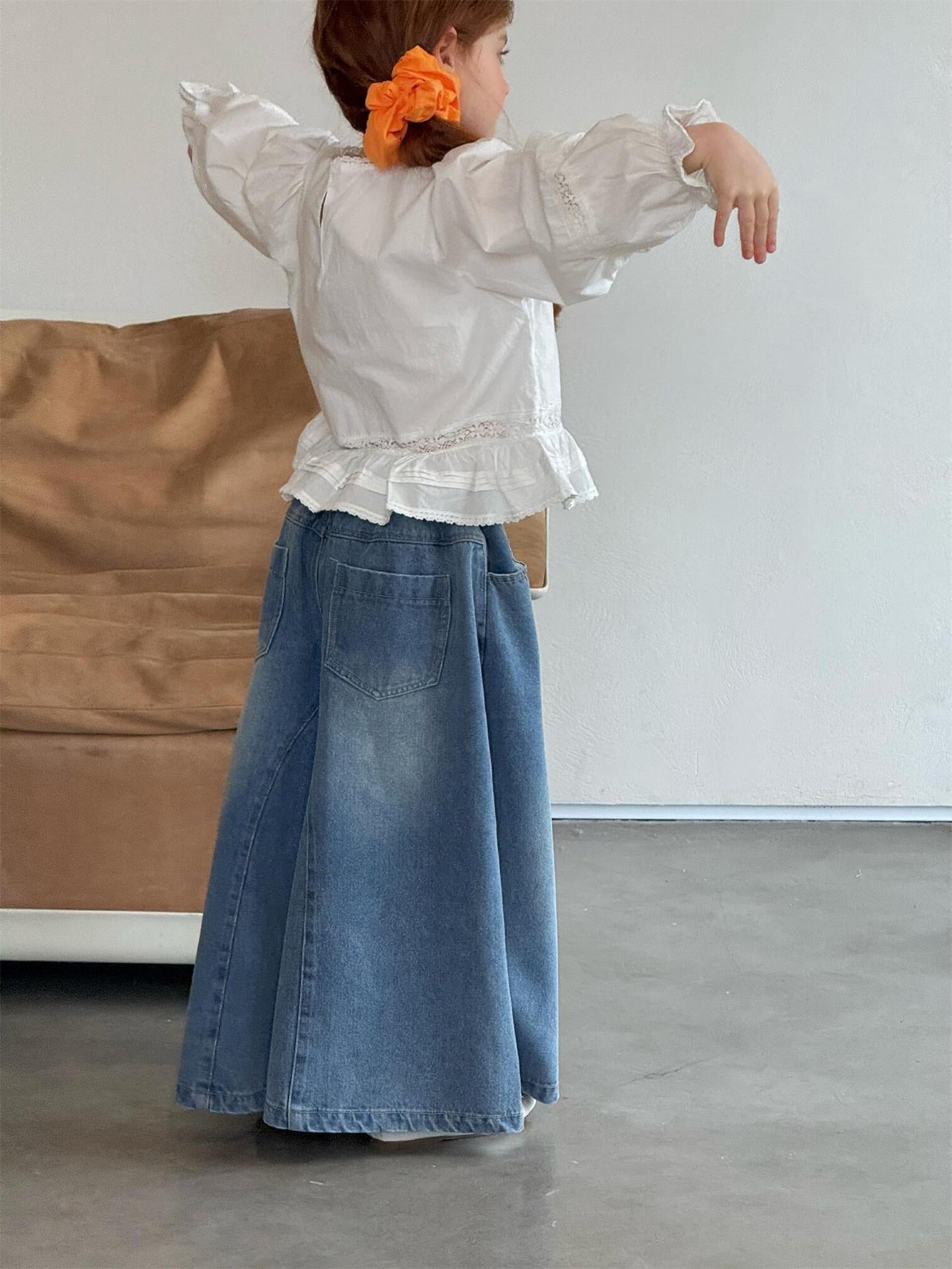 White Embroidered Lace Doll Shirt 刺繍 クルーネック ブラウス【mh0012316】 Jianzidan