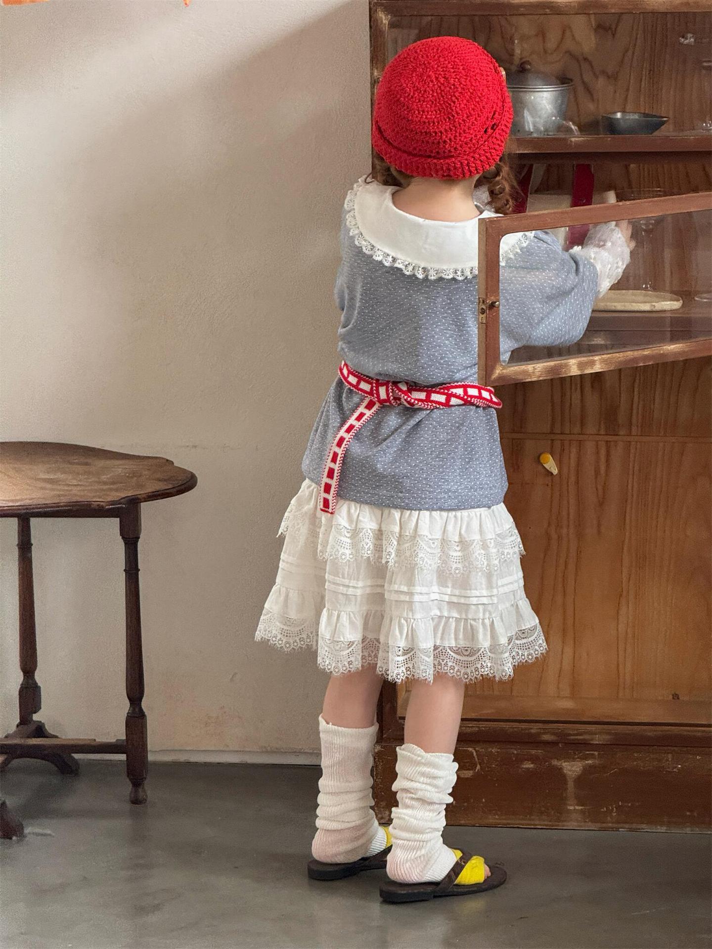 White Lace Tiered Cake Skirt ホワイトレース ティアード ケーキスカート【mh0012317】 Jianzidan