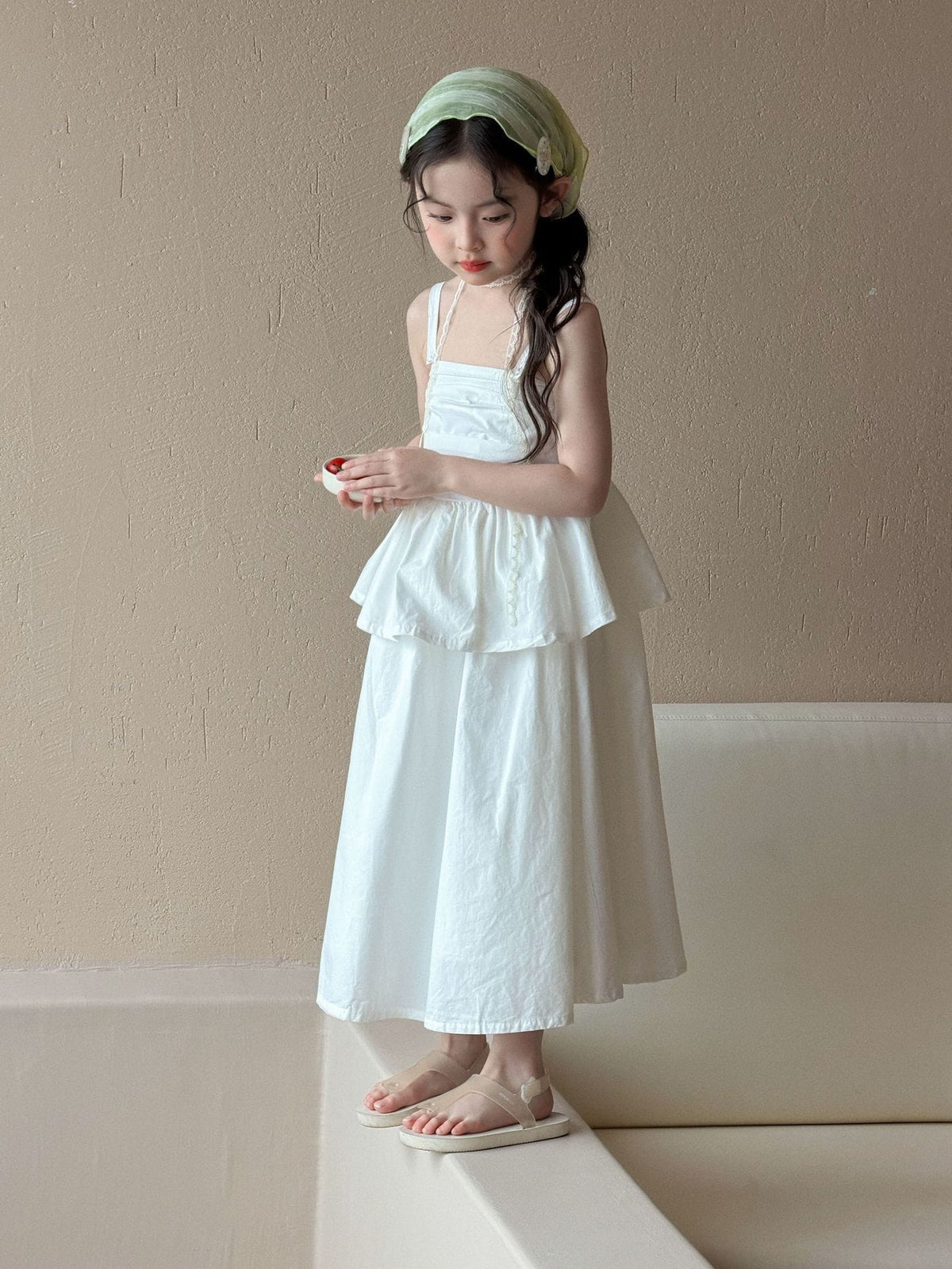 White Slip Cake Princess Skirt Tank Dress ティアード ノースリーブワンピース【mh0013287】 Mu Zika ノースリーブワンピース