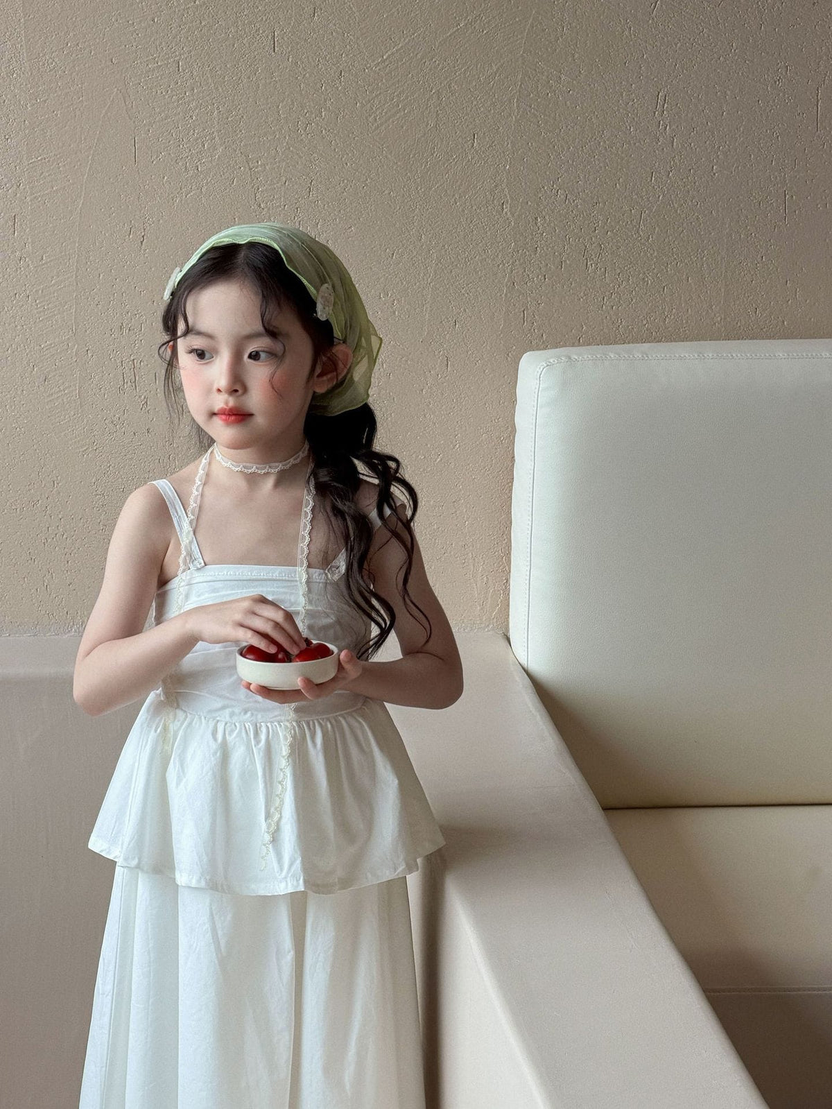 White Slip Cake Princess Skirt Tank Dress ティアード ノースリーブワンピース【mh0013287】 White / 90cm Mu Zika ノースリーブワンピース