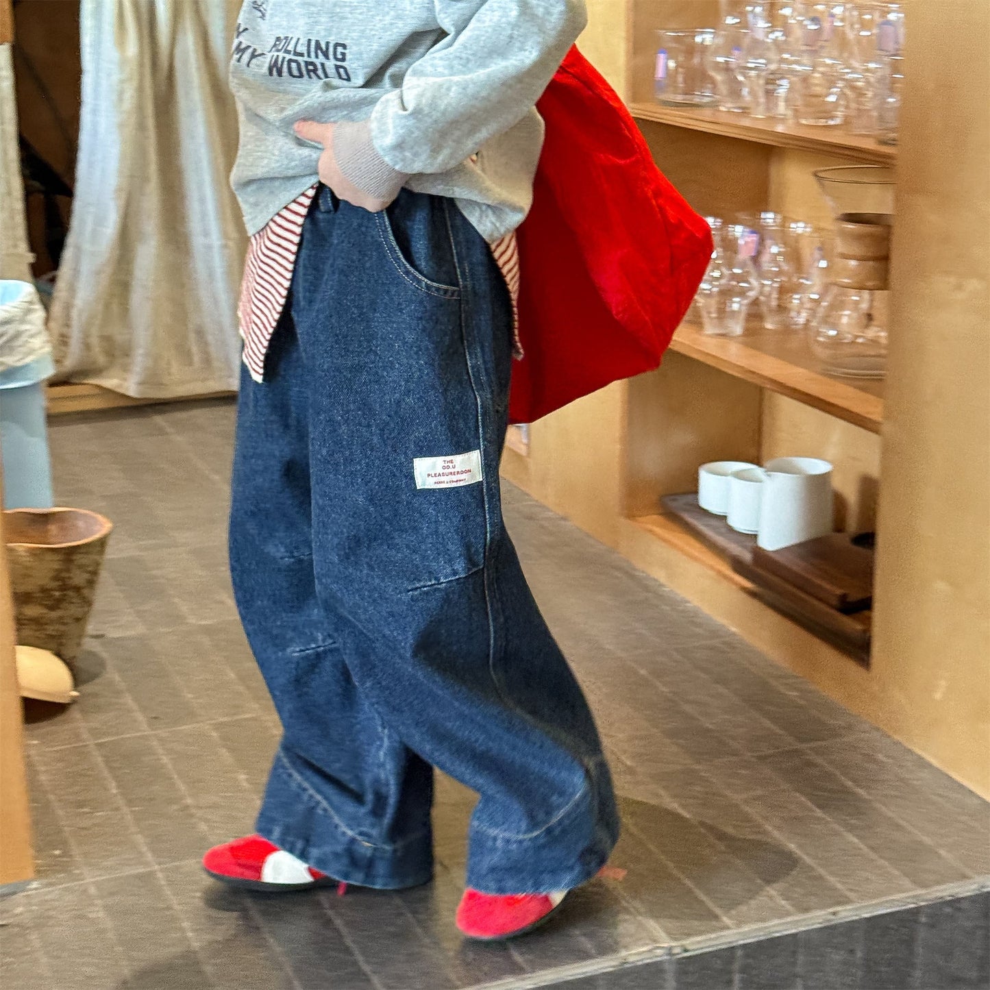 Wide Cuff Denim Wide Pants ビッグカフ デニム バギーパンツ【mh0012472】 ADbaby デニムパンツ