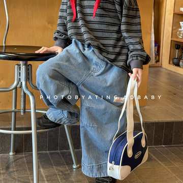 Wide Cuff Denim Wide Pants ビッグカフ デニム バギーパンツ【mh0012472】 ADbaby デニムパンツ