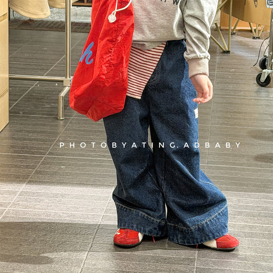Wide Cuff Denim Wide Pants ビッグカフ デニム バギーパンツ【mh0012472】 ADbaby デニムパンツ