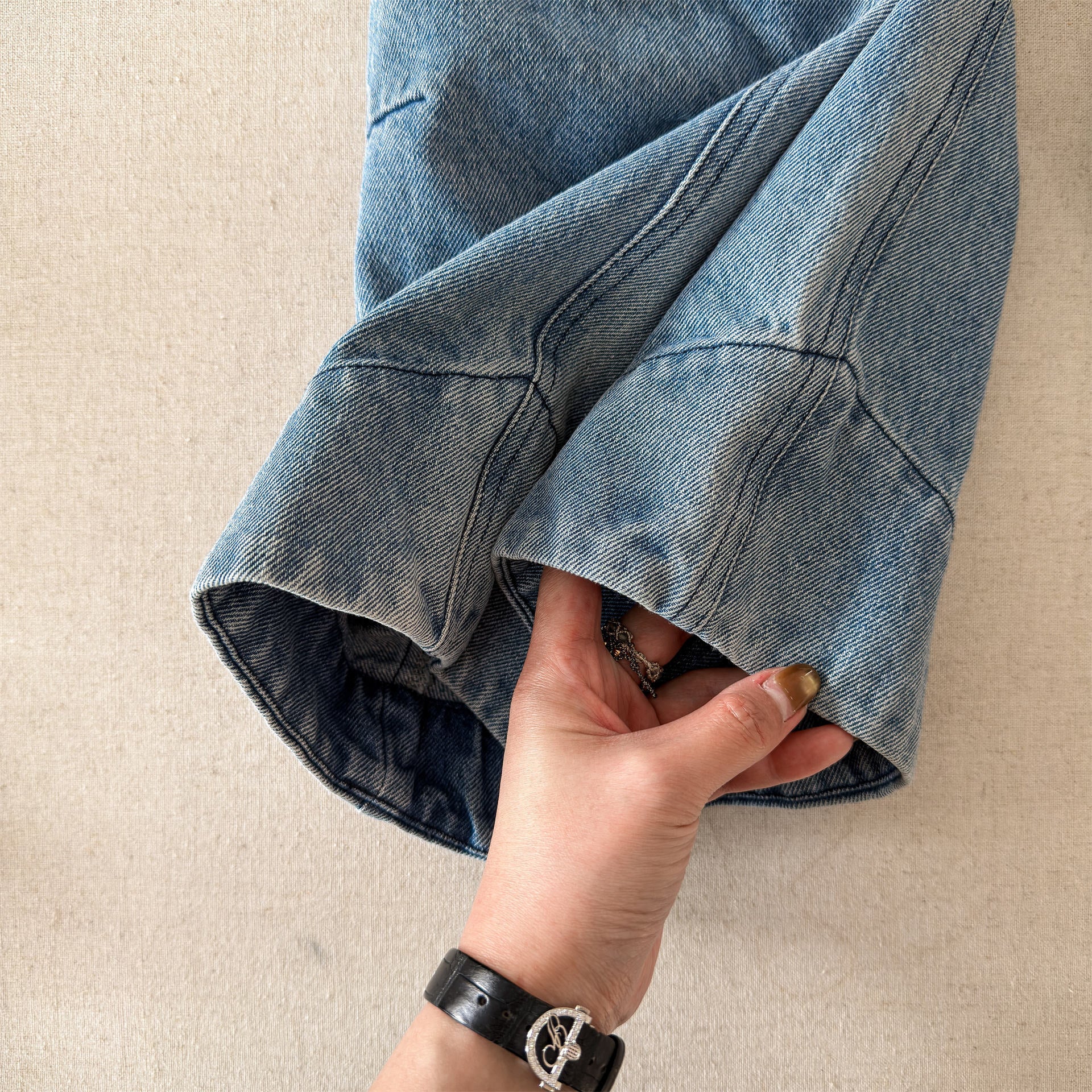 Wide Cuff Denim Wide Pants ビッグカフ デニム バギーパンツ【mh0012472】 ADbaby デニムパンツ