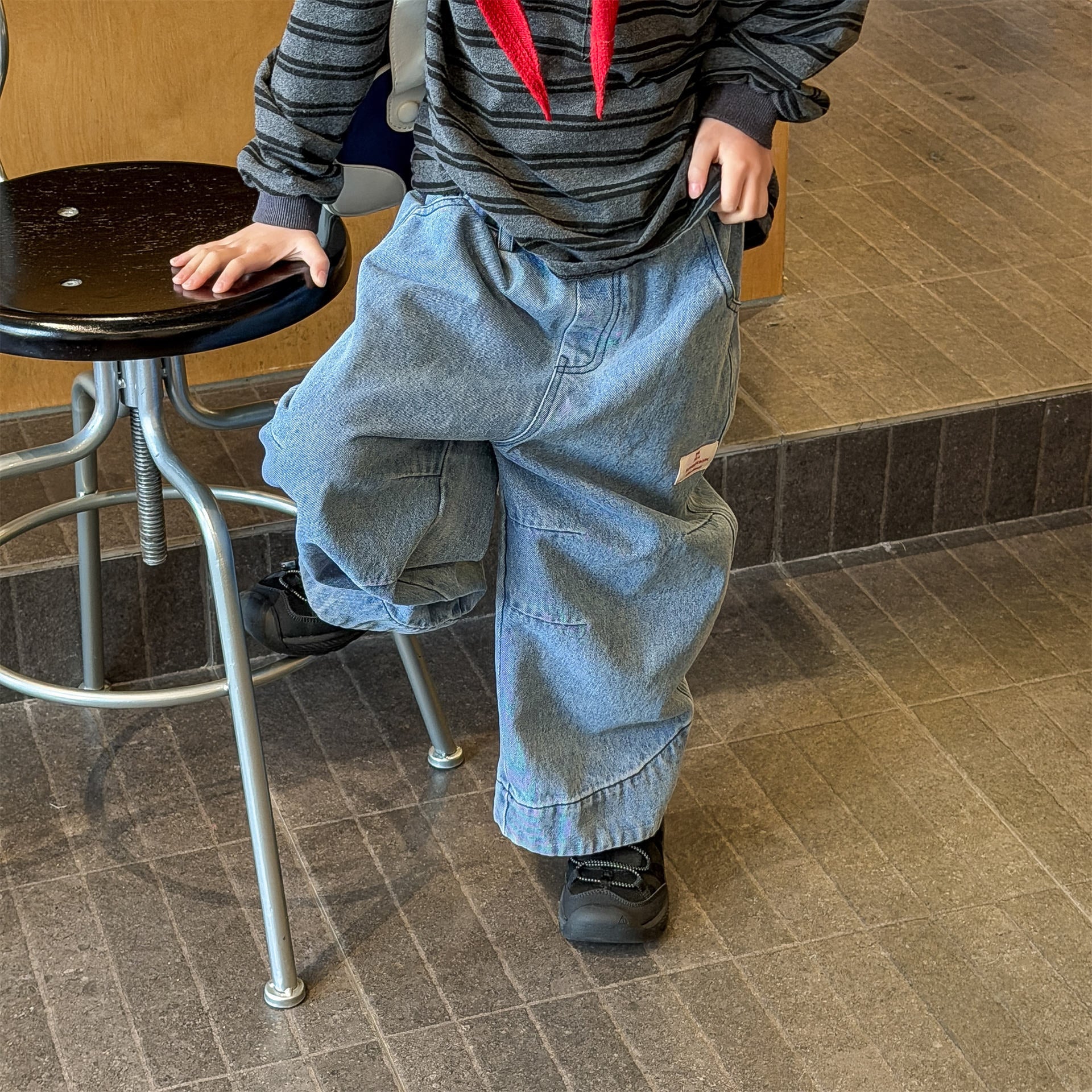 Wide Cuff Denim Wide Pants ビッグカフ デニム バギーパンツ【mh0012472】 ADbaby デニムパンツ