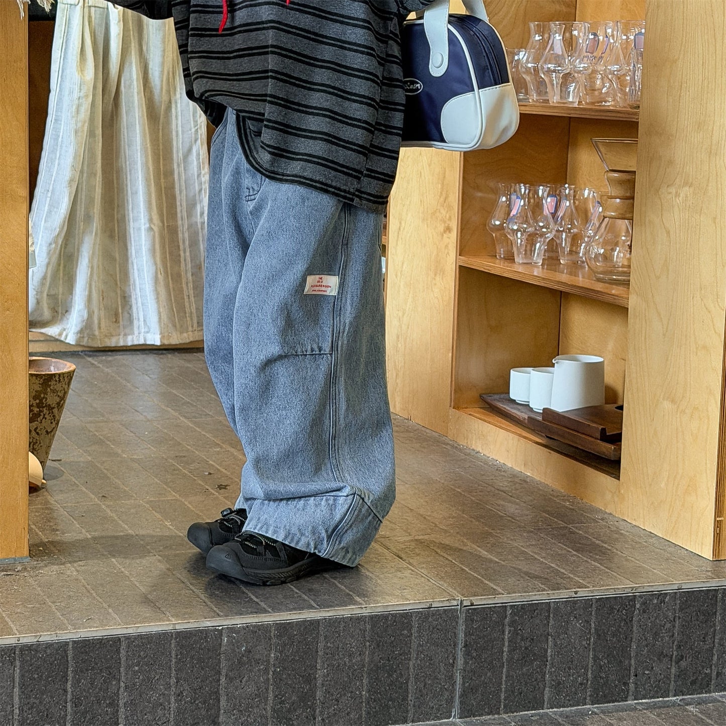 Wide Cuff Denim Wide Pants ビッグカフ デニム バギーパンツ【mh0012472】 ADbaby デニムパンツ