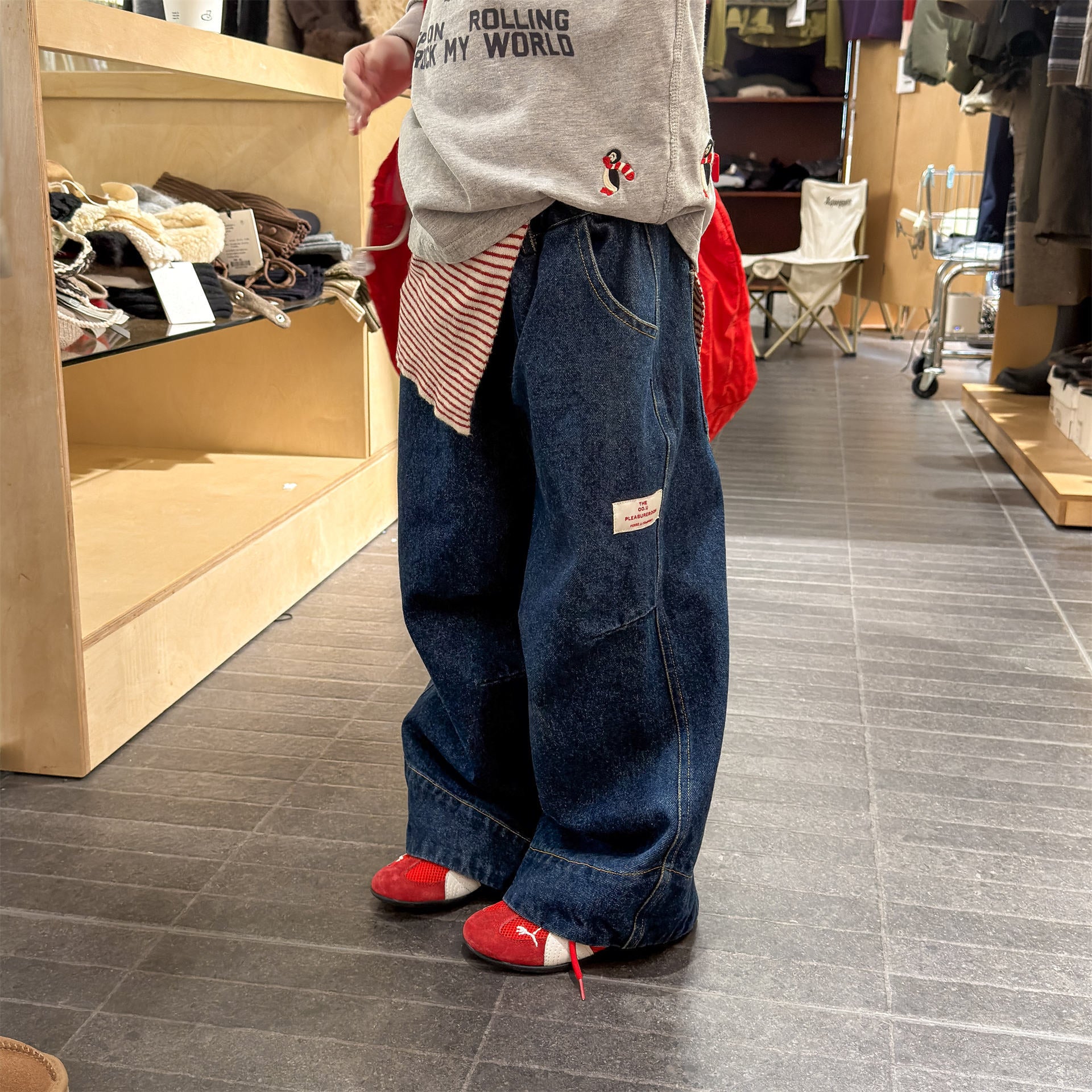 Wide Cuff Denim Wide Pants ビッグカフ デニム バギーパンツ【mh0012472】 ADbaby デニムパンツ