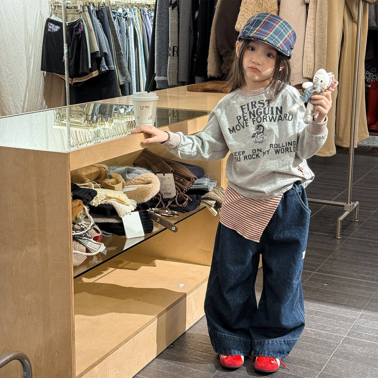 Wide Cuff Denim Wide Pants ビッグカフ デニム バギーパンツ【mh0012472】 ADbaby デニムパンツ