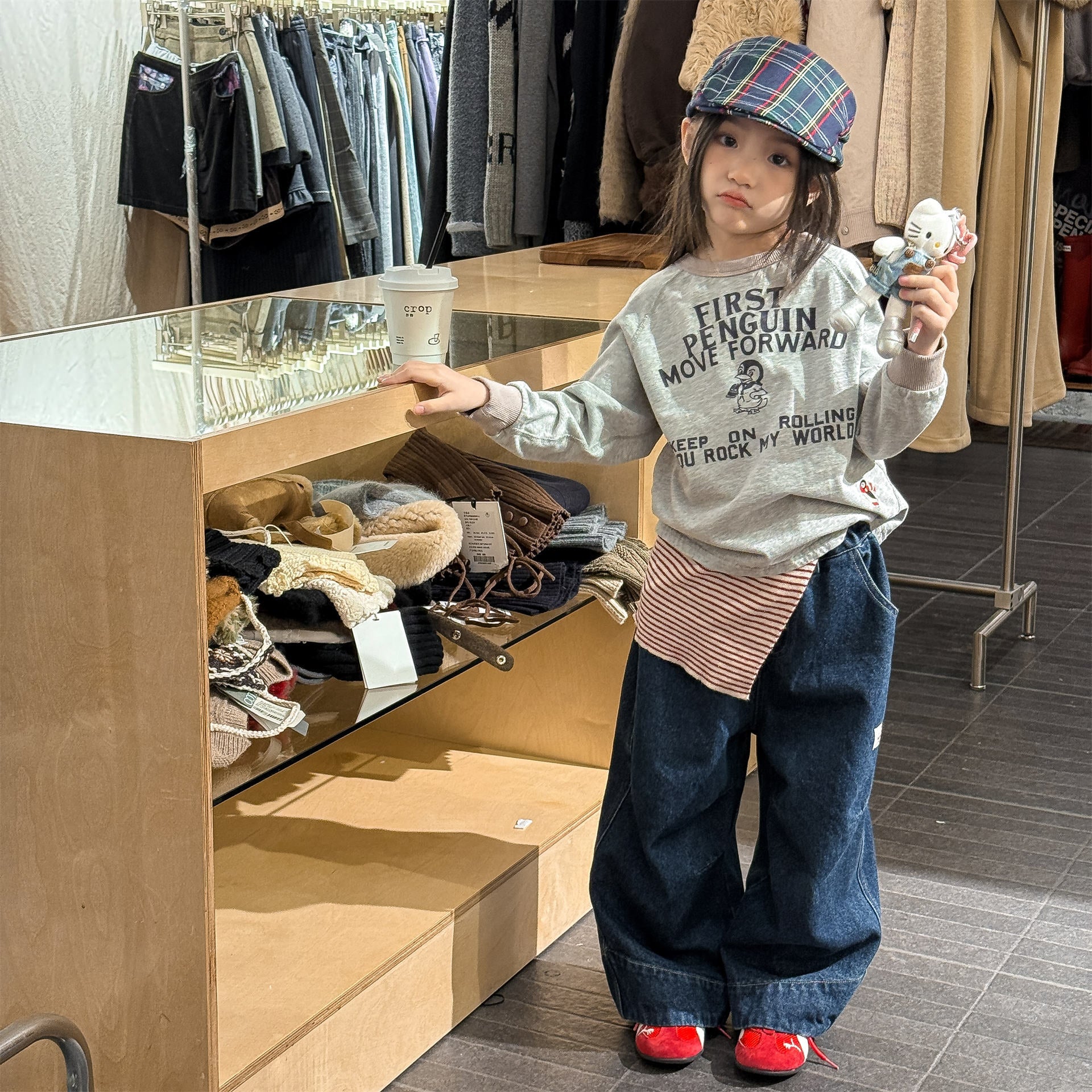 Wide Cuff Denim Wide Pants ビッグカフ デニム バギーパンツ【mh0012472】 ADbaby デニムパンツ