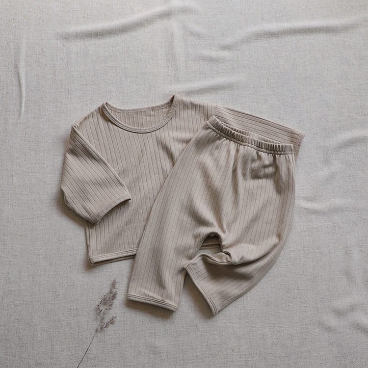 Wide Ribbed Long Sleeve Lounge Set リブ編み 長袖 セットアップ【mh0012674】 Apricot / 66cm BBAMMA 長袖セットアップ