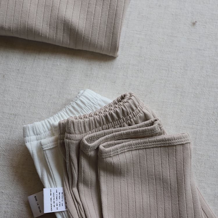 Wide Ribbed Long Sleeve Lounge Set リブ編み 長袖 セットアップ【mh0012674】 BBAMMA 長袖セットアップ