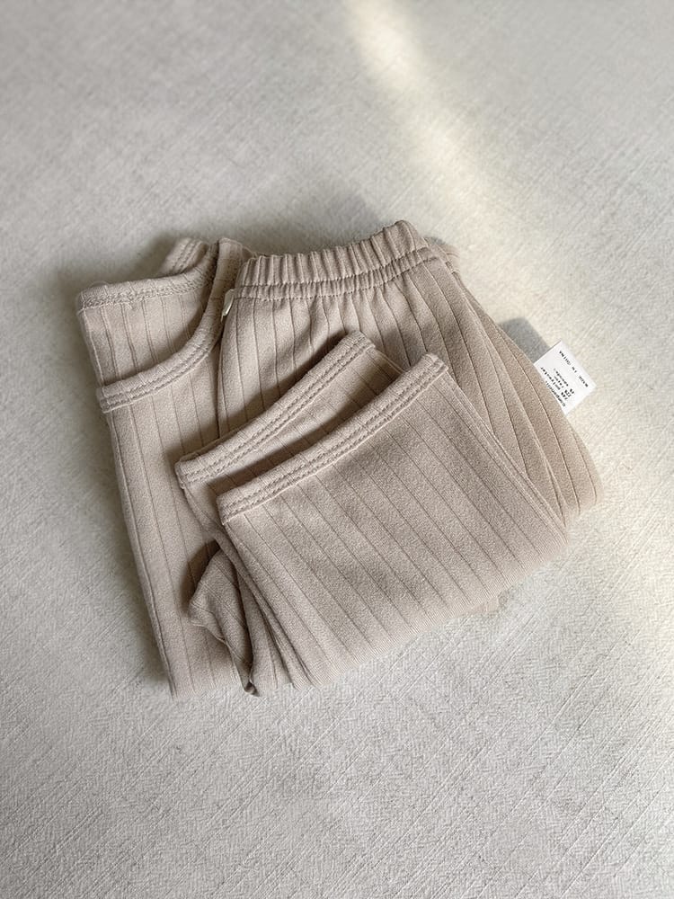 Wide Ribbed Long Sleeve Lounge Set リブ編み 長袖 セットアップ【mh0012674】 BBAMMA 長袖セットアップ