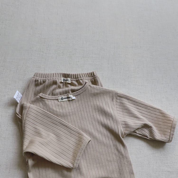 Wide Ribbed Long Sleeve Lounge Set リブ編み 長袖 セットアップ【mh0012674】 BBAMMA 長袖セットアップ