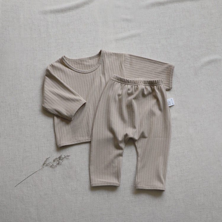 Wide Ribbed Long Sleeve Lounge Set リブ編み 長袖 セットアップ【mh0012674】 BBAMMA 長袖セットアップ