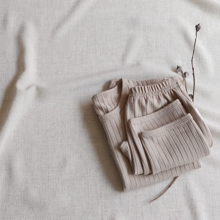 Wide Ribbed Long Sleeve Lounge Set リブ編み 長袖 セットアップ【mh0012674】 BBAMMA 長袖セットアップ