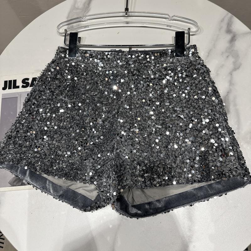 キッズジュニアパンツ ショートパンツ ホットパンツ スパンコール シャイニー Y2K シルバー/ゴールド/ブラック/3カラー【mh0004043】 mamahalo kids ハーフパンツ・ショートパンツ