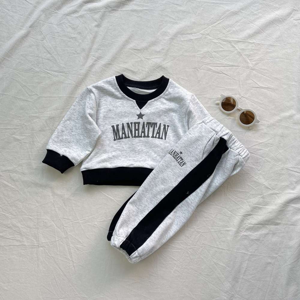 長袖セットアップ 長袖スウェットセットアップ 2点セット|裏起毛|MANHATTANロゴ【mh0011474】