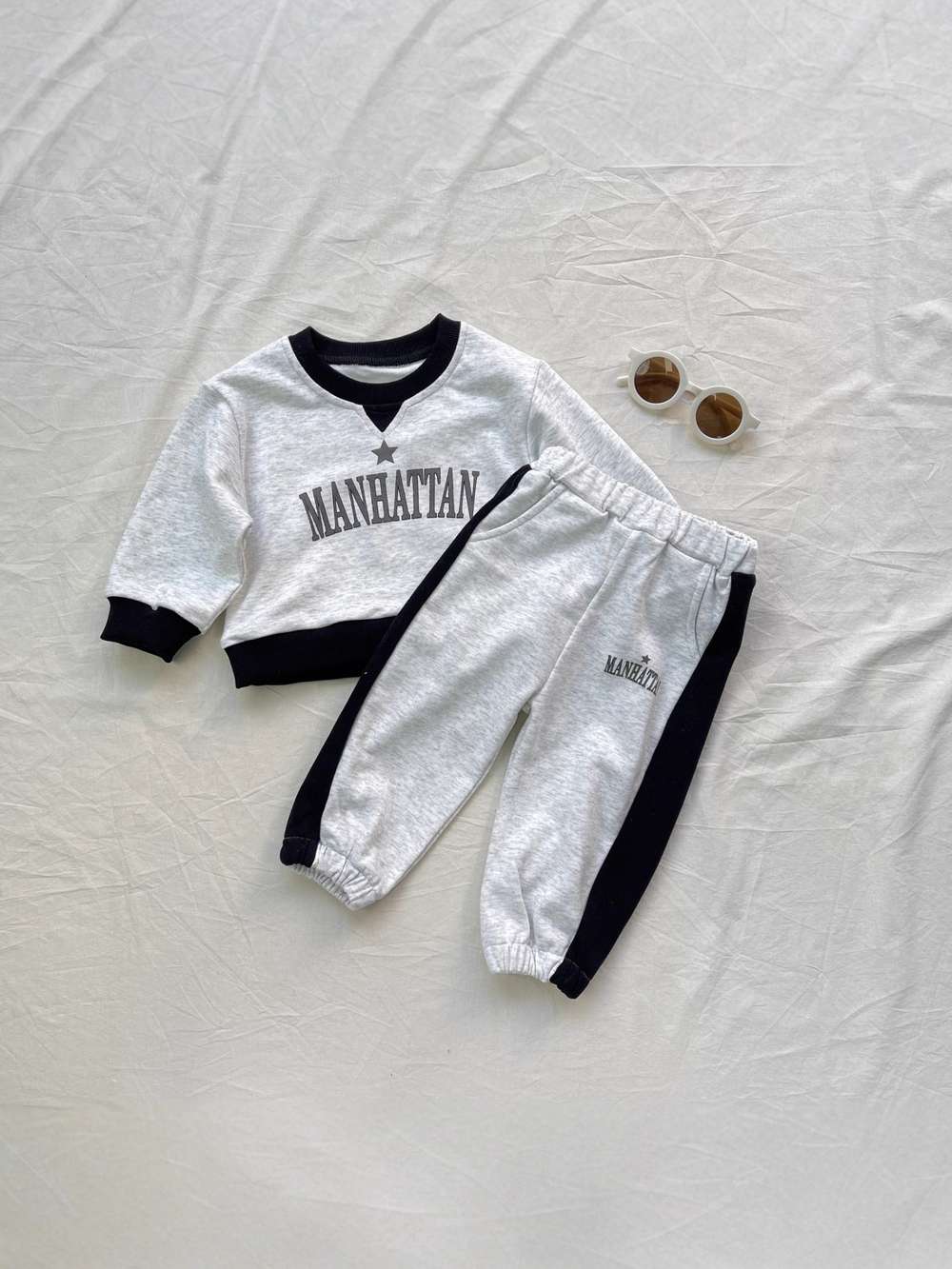 長袖セットアップ 長袖スウェットセットアップ 2点セット|裏起毛|MANHATTANロゴ【mh0011474】