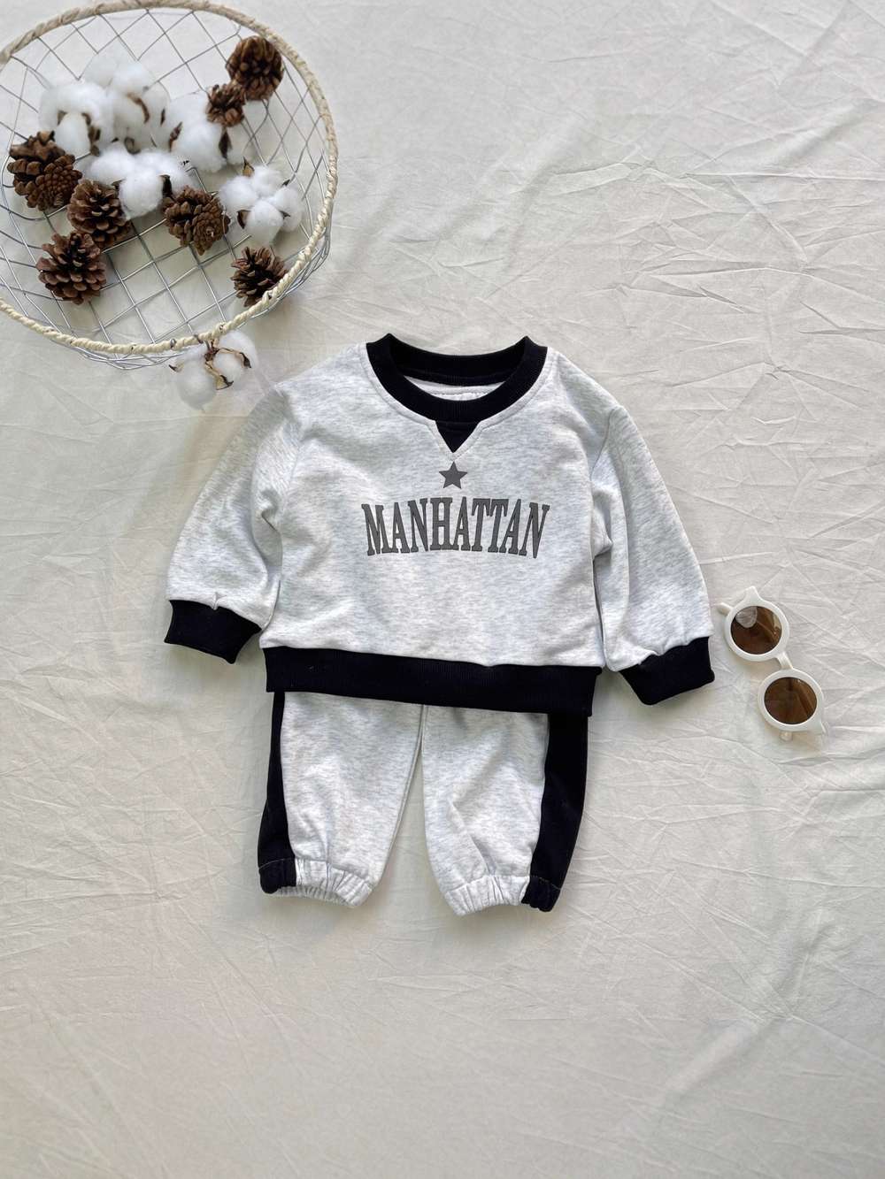 長袖セットアップ 長袖スウェットセットアップ 2点セット|裏起毛|MANHATTANロゴ【mh0011474】