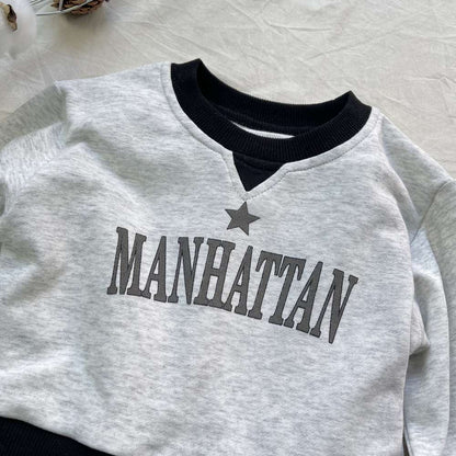 長袖セットアップ 長袖スウェットセットアップ 2点セット|裏起毛|MANHATTANロゴ【mh0011474】