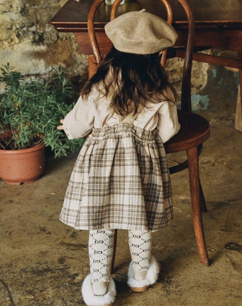 ノースリーブワンピース ベビー キッズ チェック サスペンダー スカート ジャンパースカート【mh0000684】