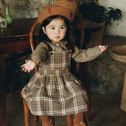 ノースリーブワンピース ベビー キッズ チェック サスペンダー スカート ジャンパースカート【mh0000684】