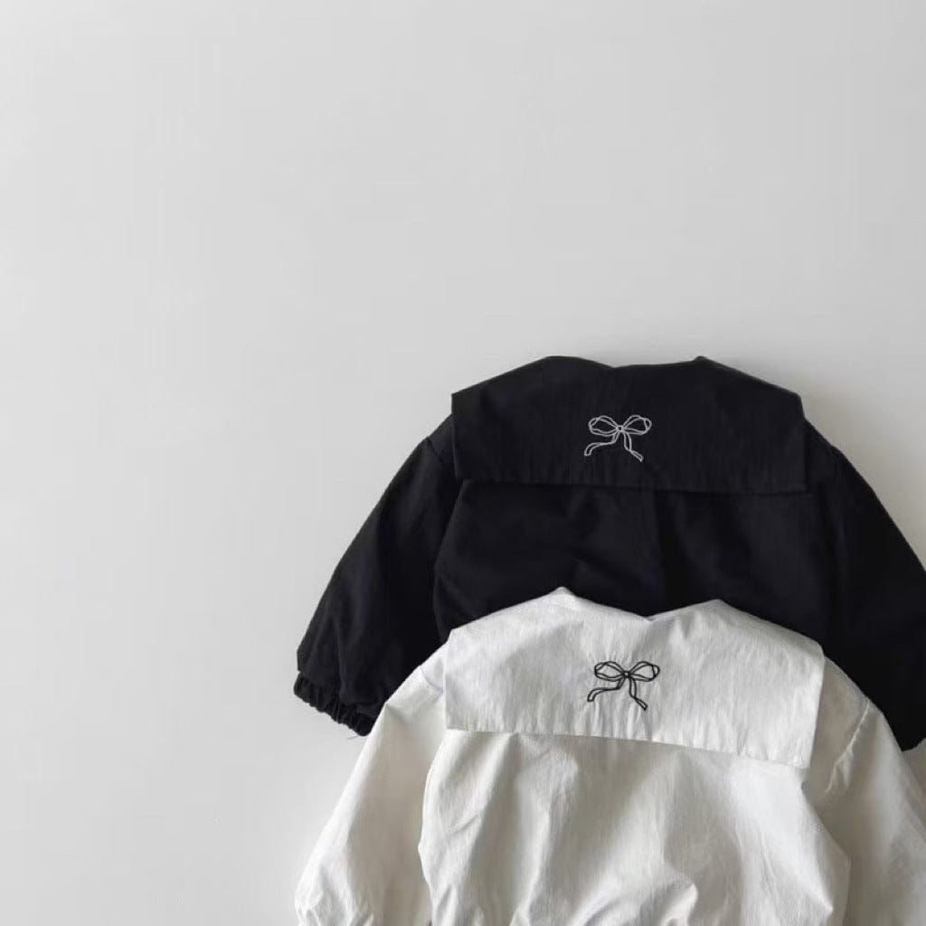 ショートコート・ジャケット・ジャンパー ベビーアウター リボン刺繍セーラーカラージップアップブルゾンジャケット【mh0009159】