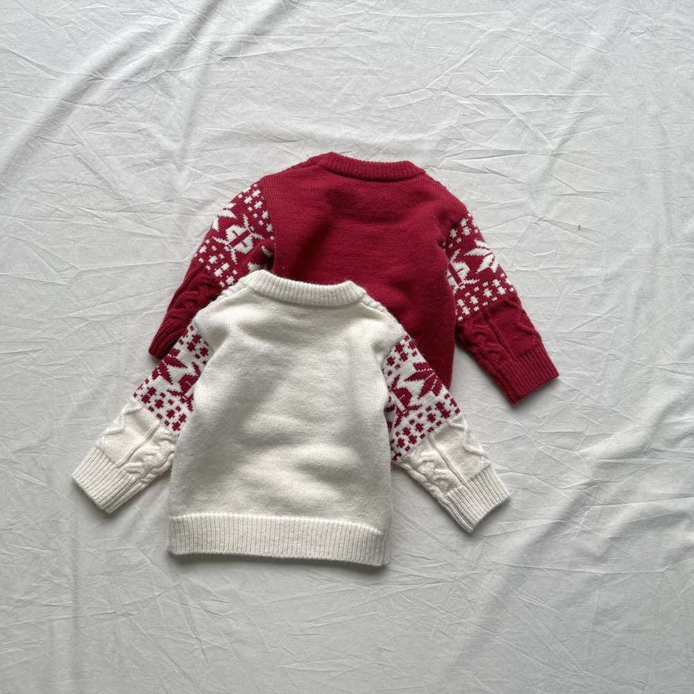 ニット・セーター 長袖ニット | ノルディック柄ケーブル編み | クルーネックセーター【mh0011475】