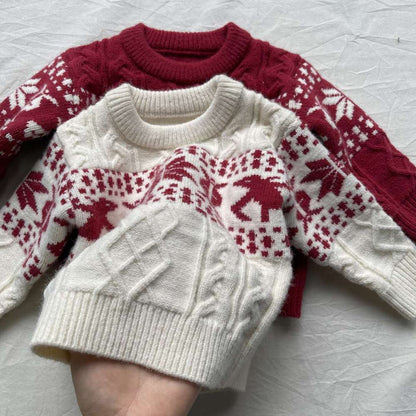 ニット・セーター 長袖ニット | ノルディック柄ケーブル編み | クルーネックセーター【mh0011475】