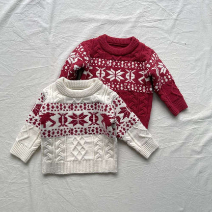 ニット・セーター 長袖ニット | ノルディック柄ケーブル編み | クルーネックセーター【mh0011475】