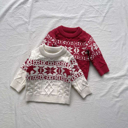 ニット・セーター 長袖ニット | ノルディック柄ケーブル編み | クルーネックセーター【mh0011475】