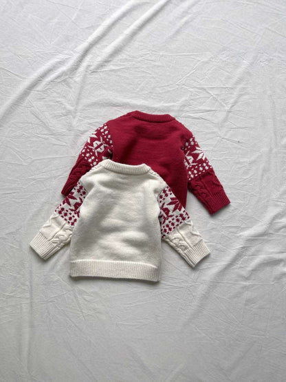 ニット・セーター 長袖ニット | ノルディック柄ケーブル編み | クルーネックセーター【mh0011475】