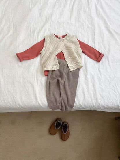 ベスト ニットベスト | ポコポコ編みダブルボタン | 春秋レイヤードトップス【mh0011476】