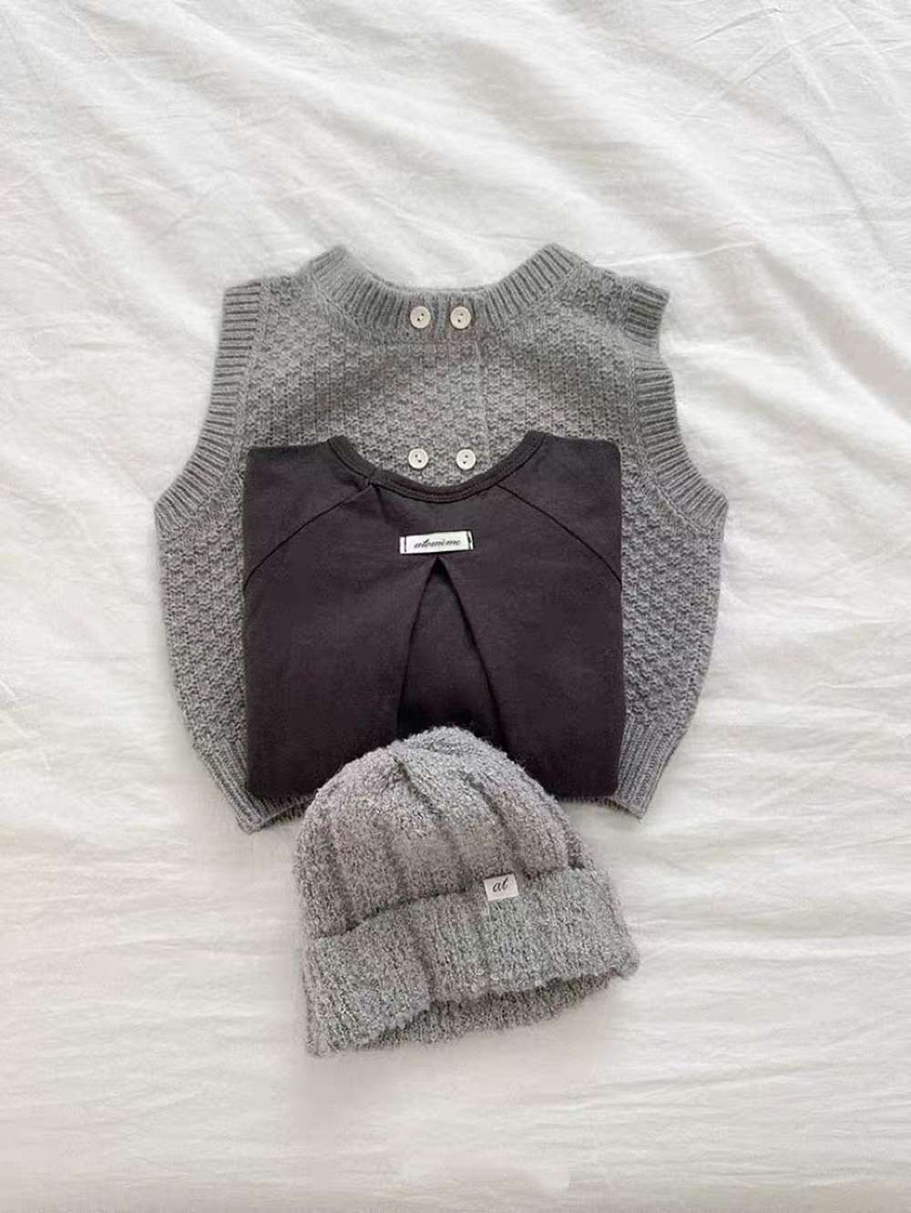 ベスト ニットベスト | ポコポコ編みダブルボタン | 春秋レイヤードトップス【mh0011476】