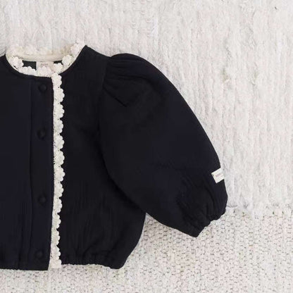 ショートコート・ジャケット・ジャンパー 長袖ブルゾン | メロウフリル | パフ袖中綿アウター | フェミニン【mh0011477】