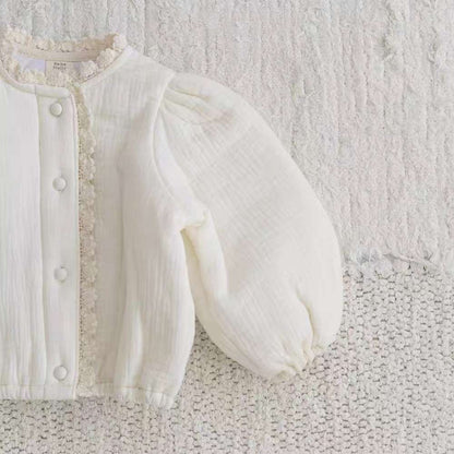 ショートコート・ジャケット・ジャンパー 長袖ブルゾン | メロウフリル | パフ袖中綿アウター | フェミニン【mh0011477】